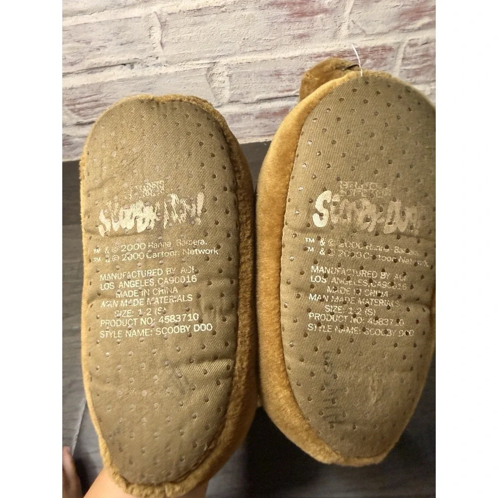 Vintage Scooby-Doo Slippers Hanna Barbera 2000 Cartoon Network Kids Size 1-2 S